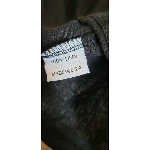 Bryn Walker Top Womens XL Black Front Pocket Linen Tunic Oversized Lagenlook - Picture 4 of 5